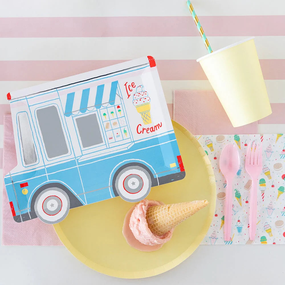 Ice Cream Party Supplies - I Scream for Ice Cream Cone & Sprinkles Paper  Bowls and Napkins (Serves 16)