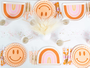 Peace & Love Smiley Dessert Plates 8ct | The Party Darling