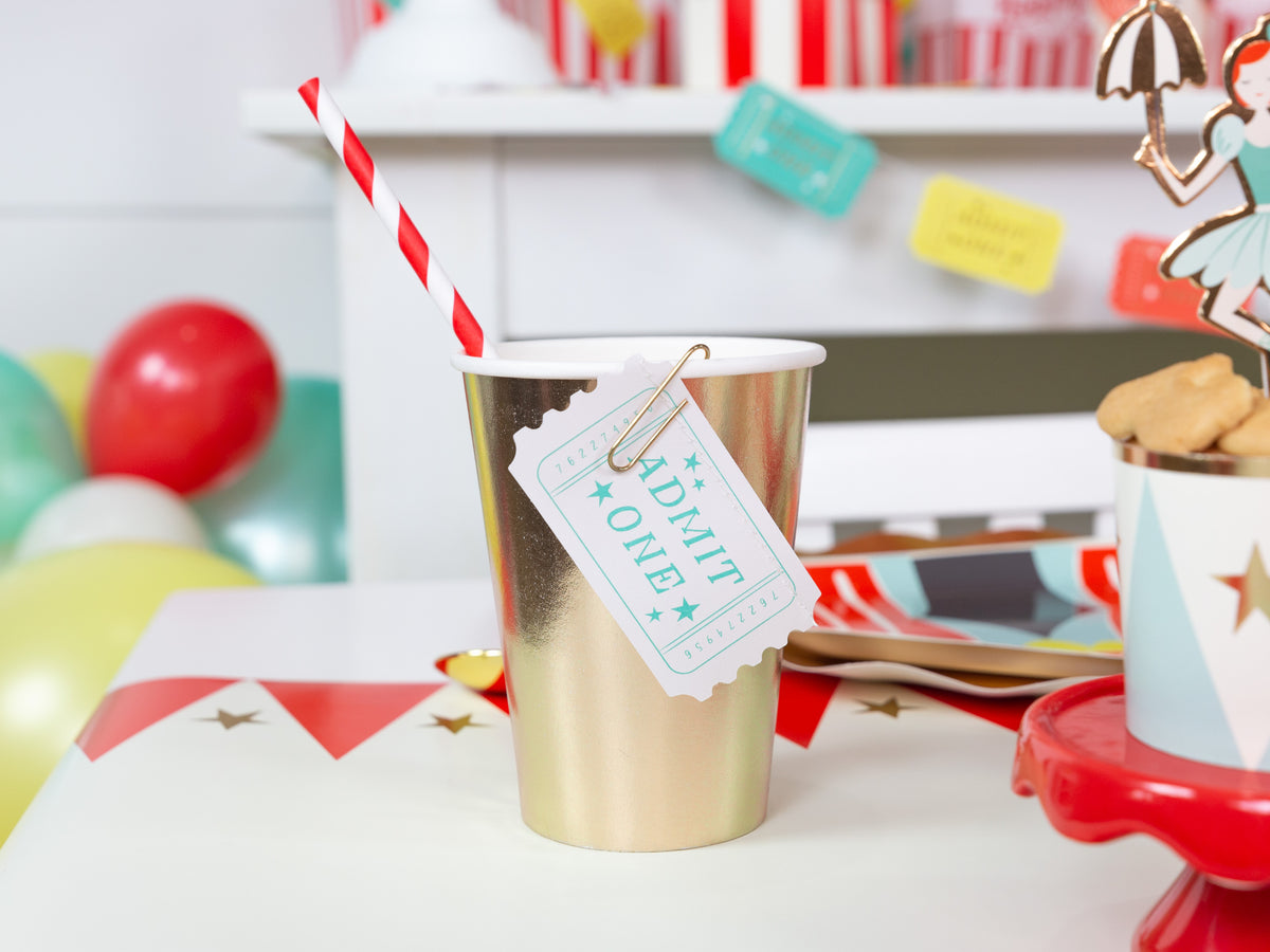 Red Candy Cane Stripes Cake Pop Party Straws