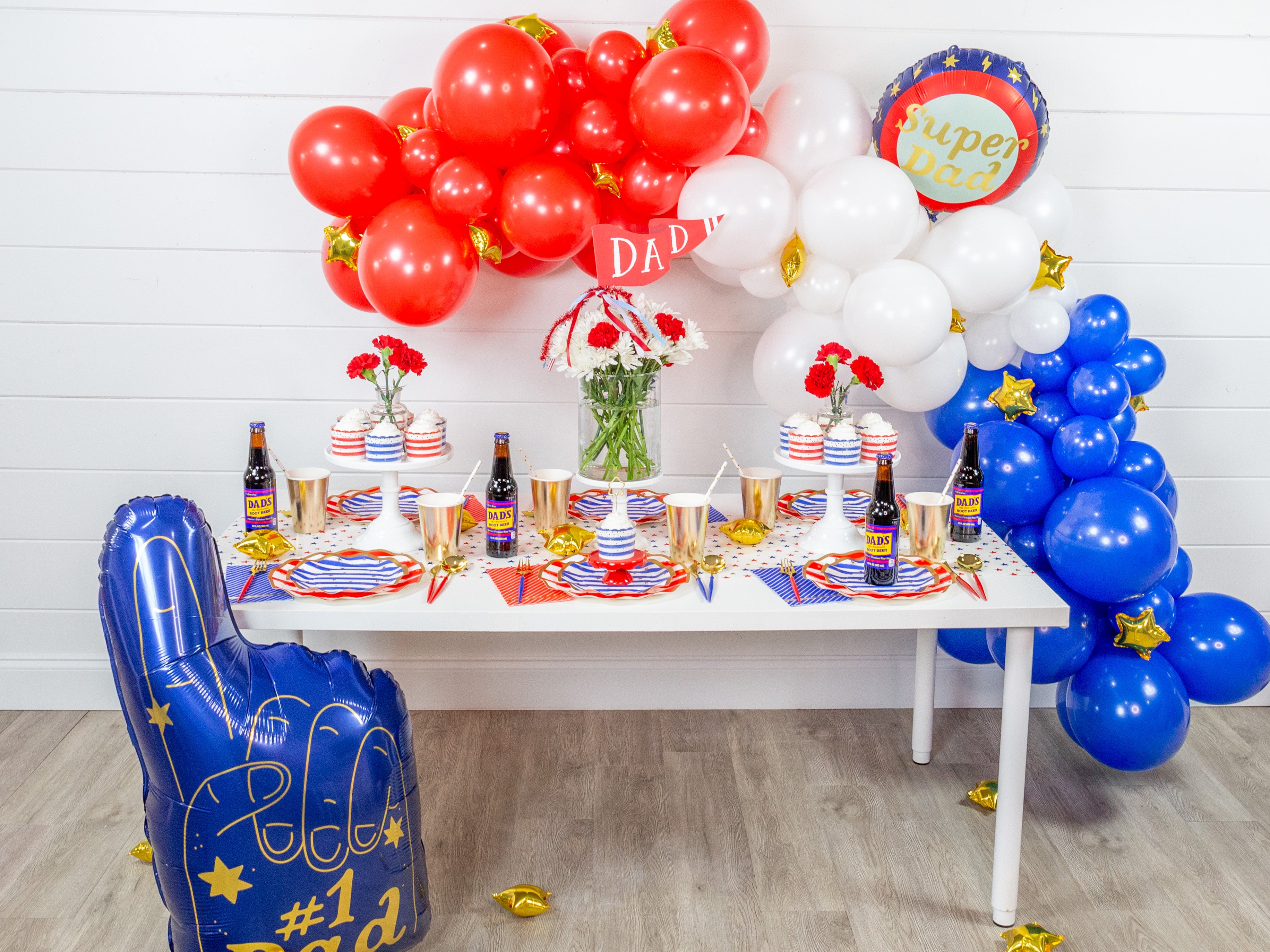 #1 Dad Blue Foam Finger Foil Balloon 34in | The Party Darling