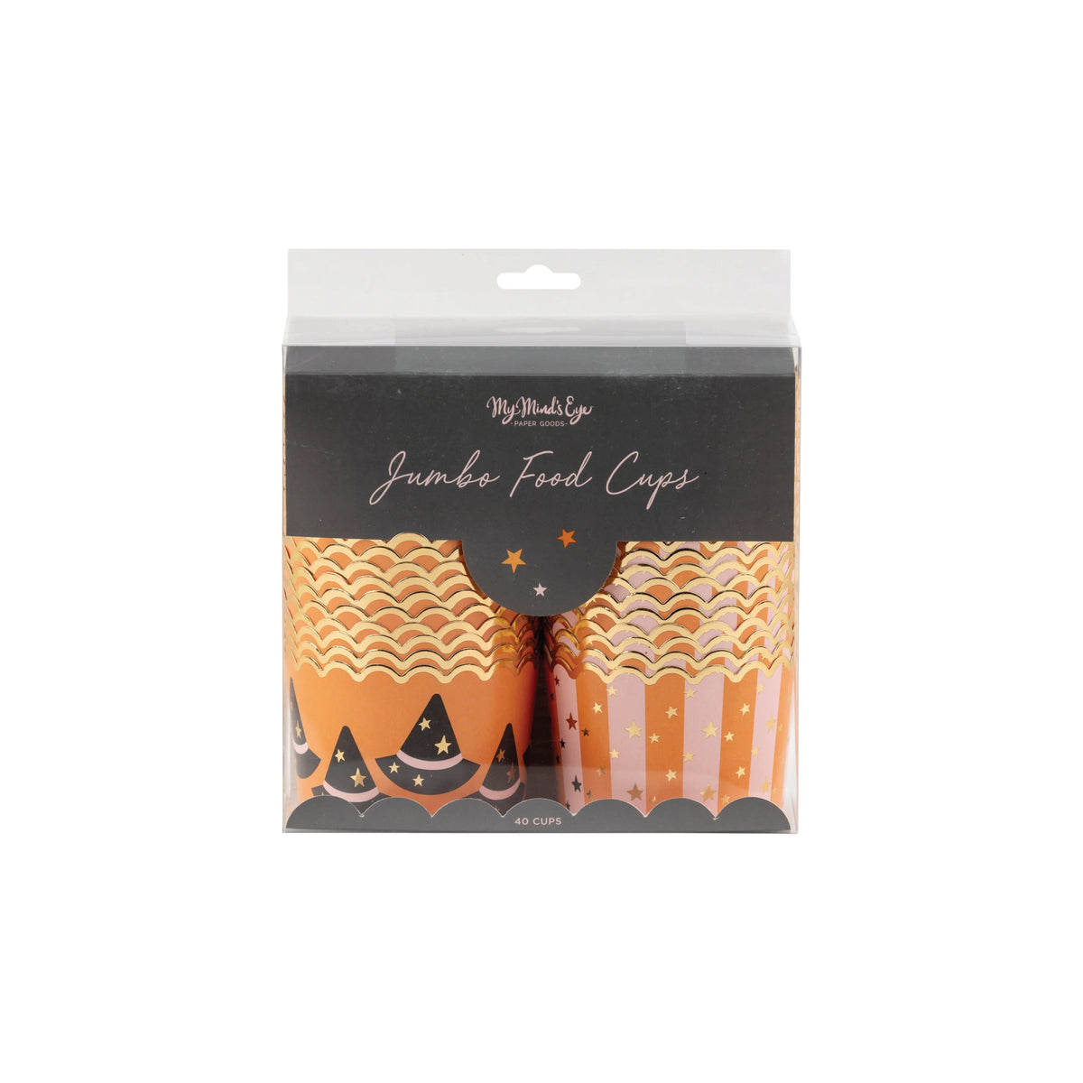 Jumbo Witch Hats &amp; Striped Halloween Food Cups 40ct | The Party Darling