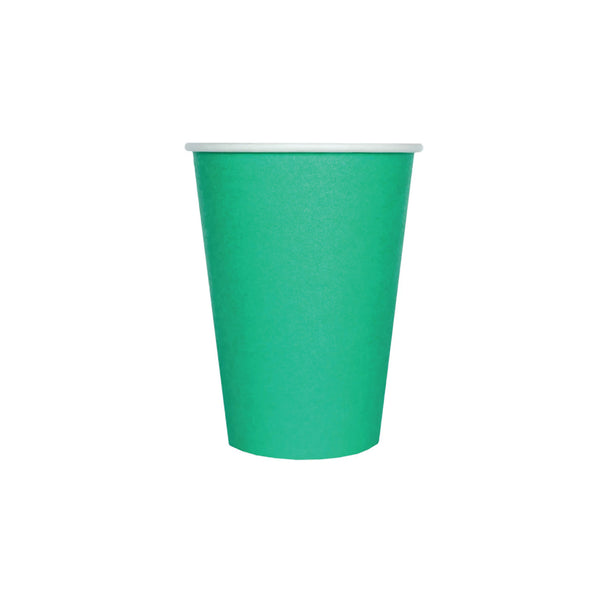 Unique Disposable Paper Cups, 12oz, Emerald Green