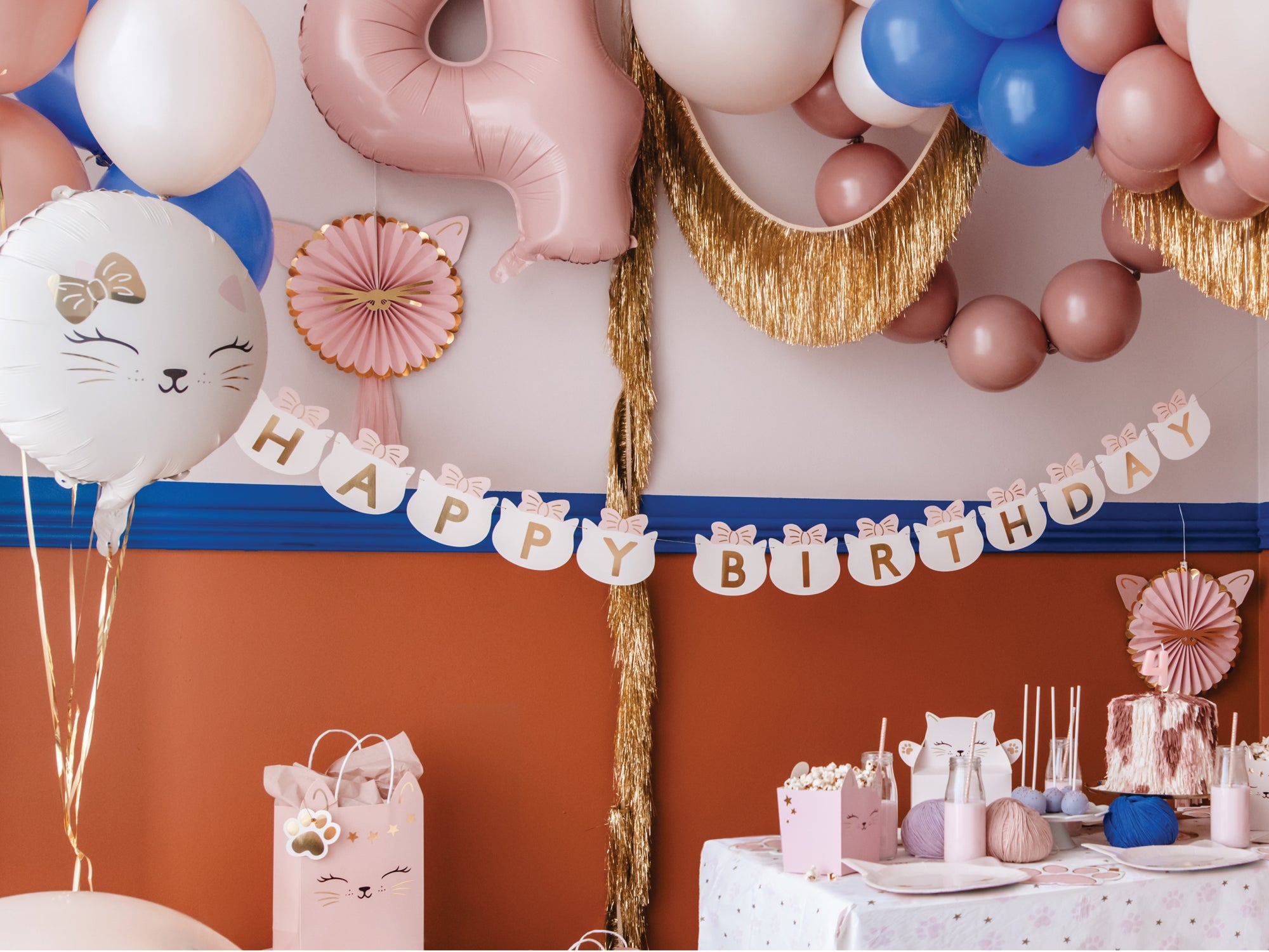 Kitty Cat Birthday Banner 6ft | The Party Darling