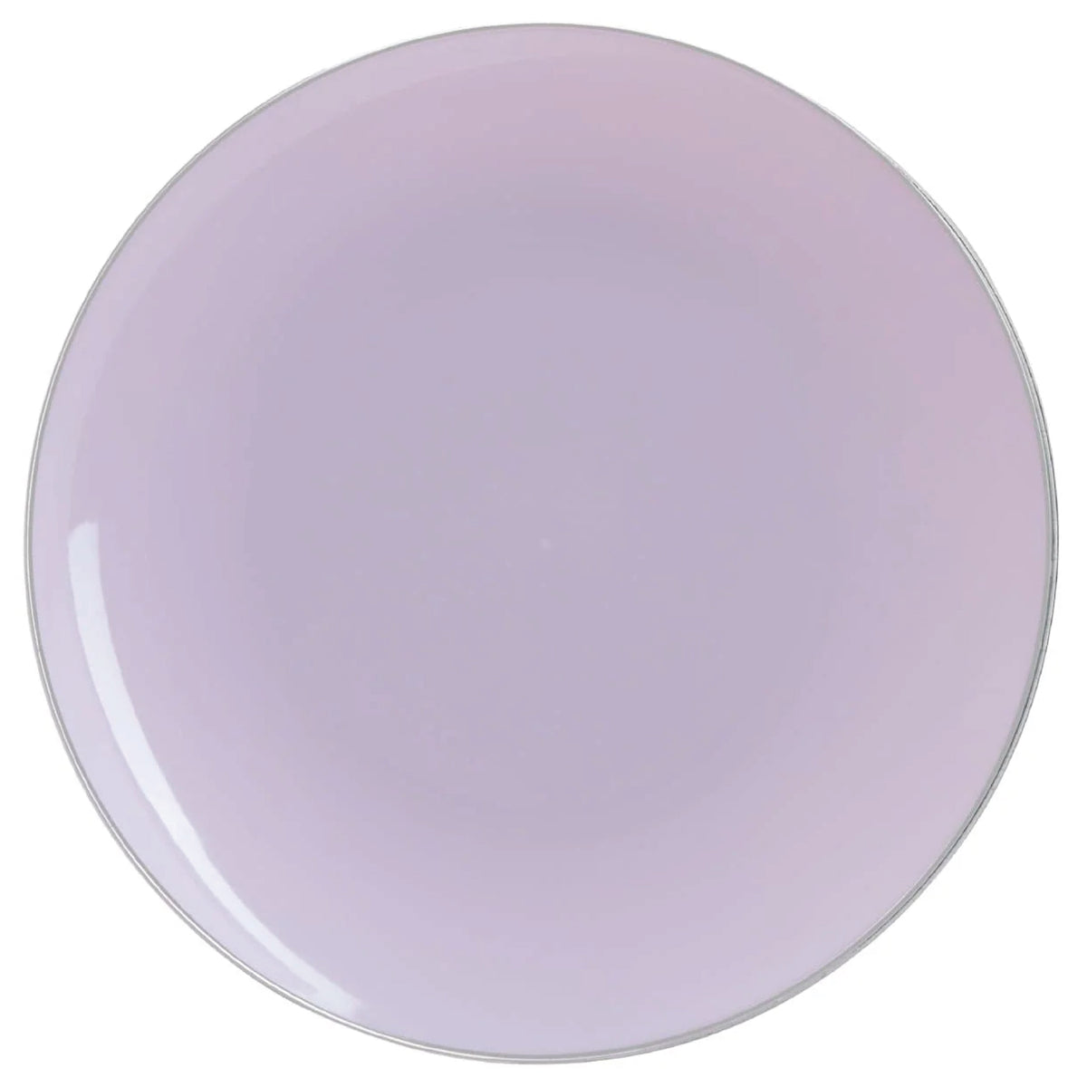 Lavender &amp; Silver Rim Plastic Dinner Plates 10ct | The Party Darling