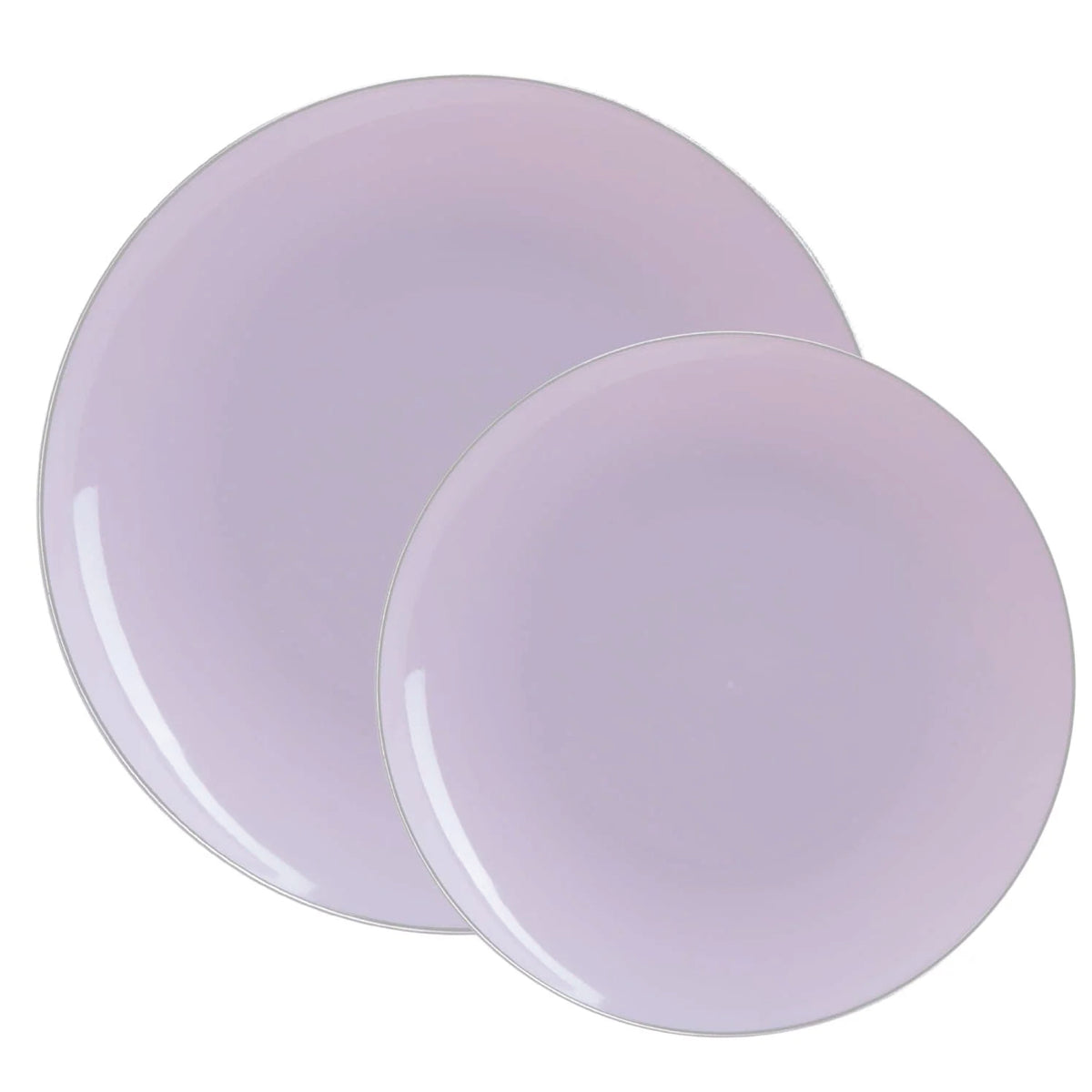 Lavender &amp; Silver Rimmed Plastic Plates | The Party Darling