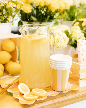 Pastel striped drink cups for summer celebrations