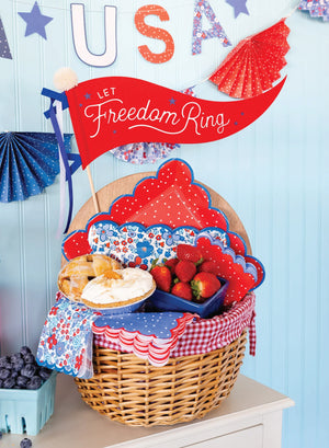 Let Freedom Ring Felt Pennant Flag in party basket | The Party Darling