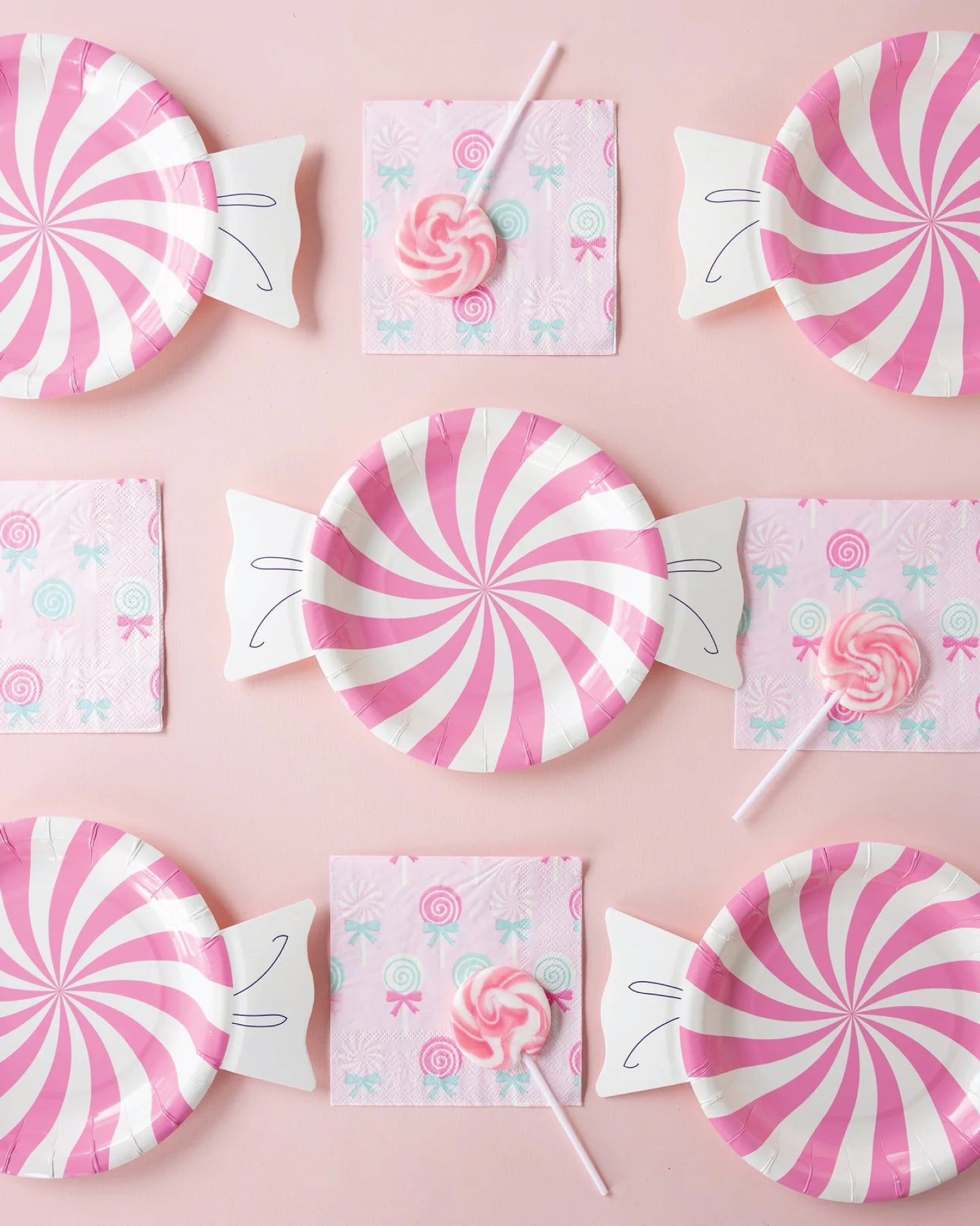 Pink Peppermint Candy Dessert Plates 8ct | The Party Darling