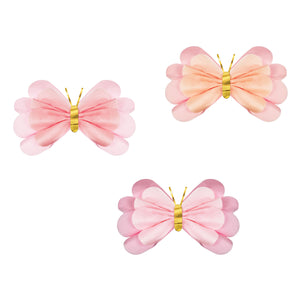 Magical Pink Butterfly Tissue Decorations 3ct | The Party Darling