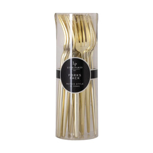 Modern Gold Plastic Forks 20ct | The Party Darling