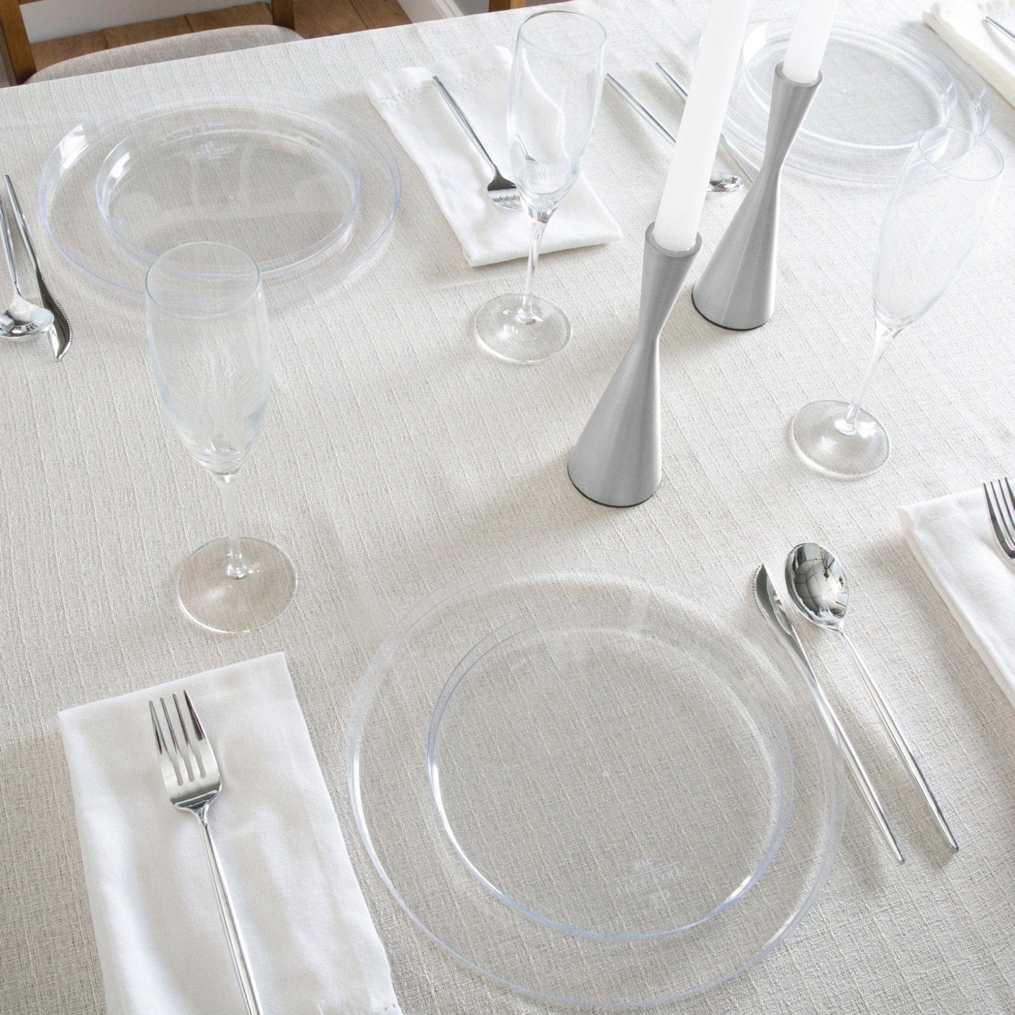 Modern Silver Plastic Cutlery Set for 10 | The Party Darling