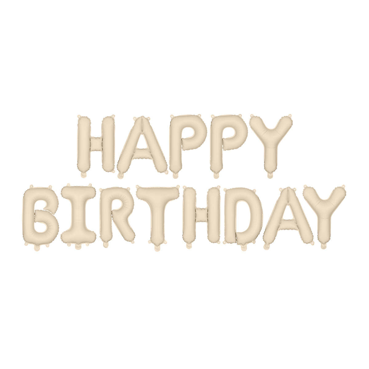 Matte Beige Happy Birthday Balloons | The Party Darling