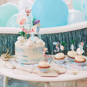 Mermaid Cake Toppers 7ct on cake