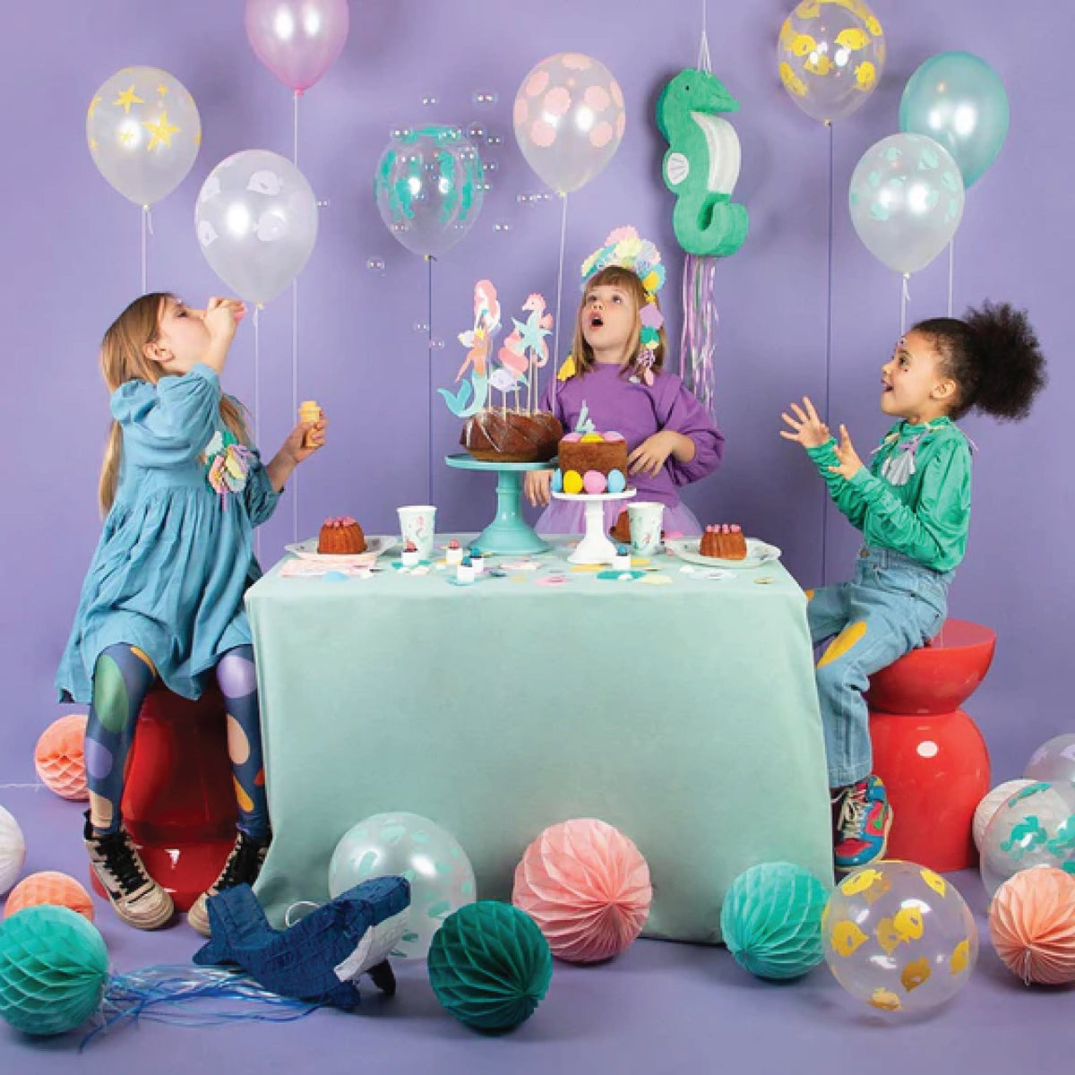 Eraid Birthday Party Decorations 114PCS Balloon And Eraid Tail