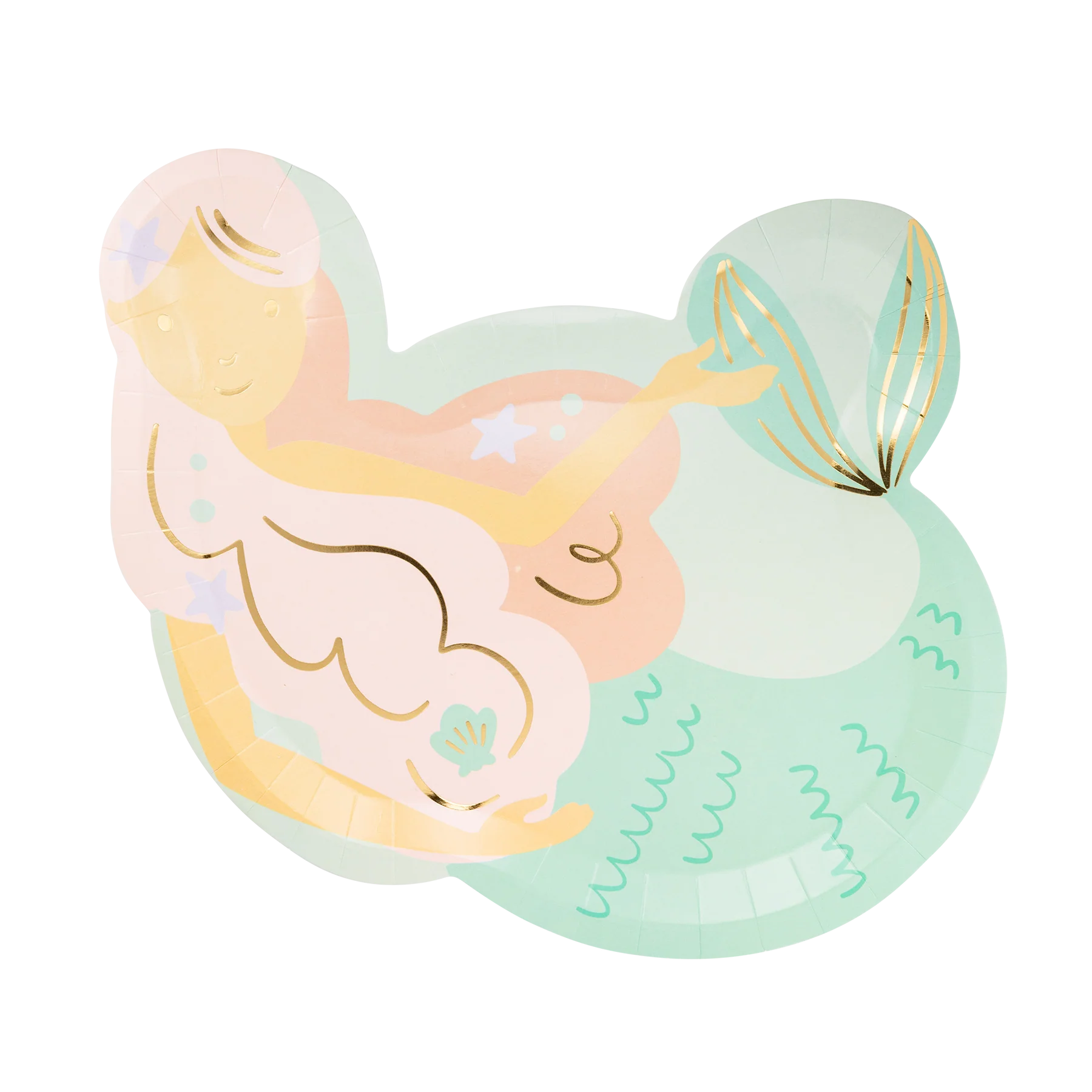 Mermaid Shaped Lunch Plates 8ct | The Party Darling
