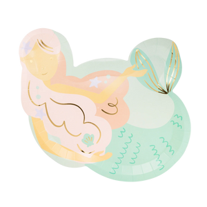 Mermaid Shaped Lunch Plates 8ct | The Party Darling