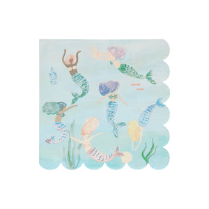 Mermaids Swimming Lunch Napkins 16ct | The Party Darling