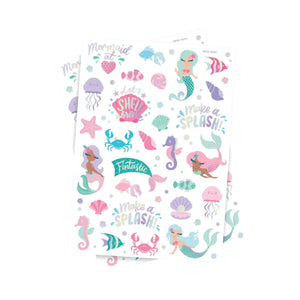 Mermaid Party Temporary Tattoo Sheets 2ct | The Party Darling