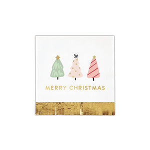 Whimsical Merry Christmas Trees Dessert Napkins | The Party Darling