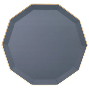 Midnight Blue Octagonal Dinner Plates 8ct | The Party Darling