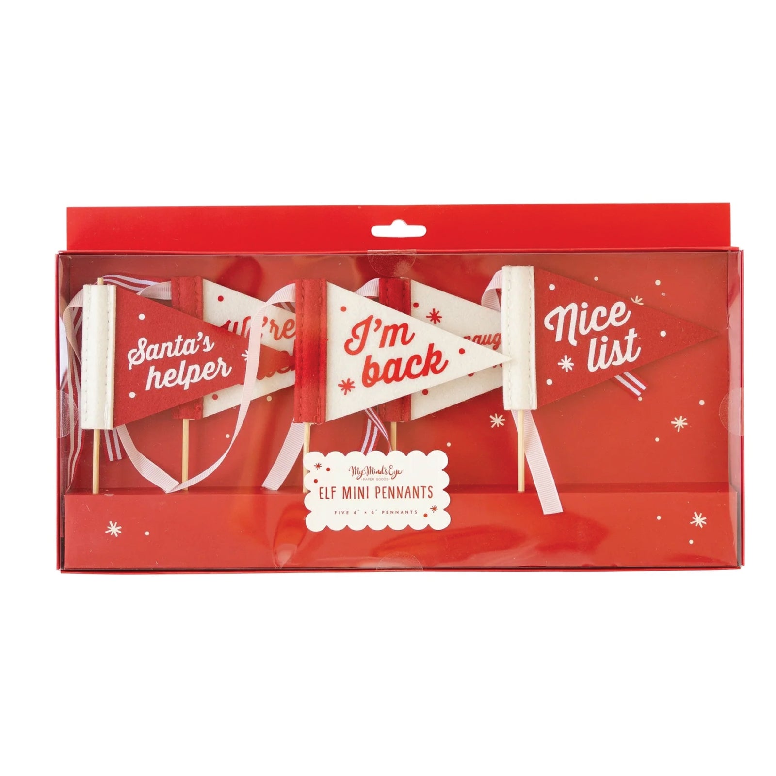 Mini Christmas Felt Pennant Flags 5ct | The Party Darling