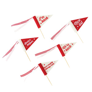 Mini Christmas Felt Pennant Flags 5ct | The Party Darling