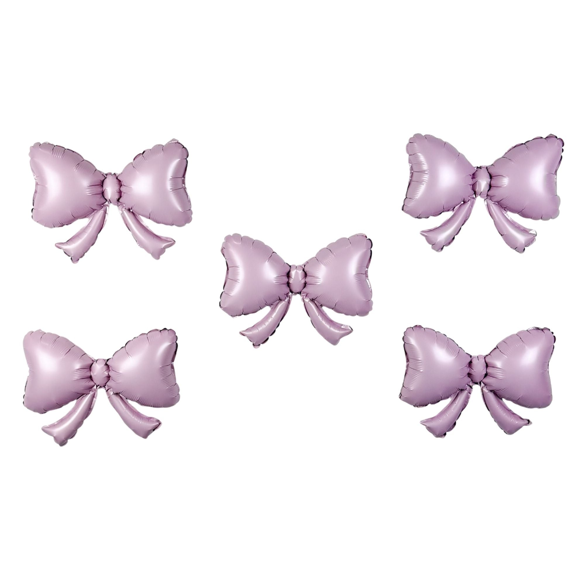 Set of 5 mini pink bow balloons