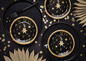 Clock Strikes Midnight New Year's Eve Clock Plates 6ct | The Party Darling
