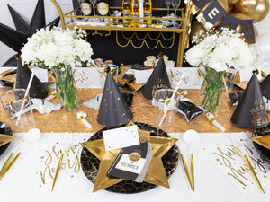 White & Gold Happy New Year Lunch Napkins 20ct