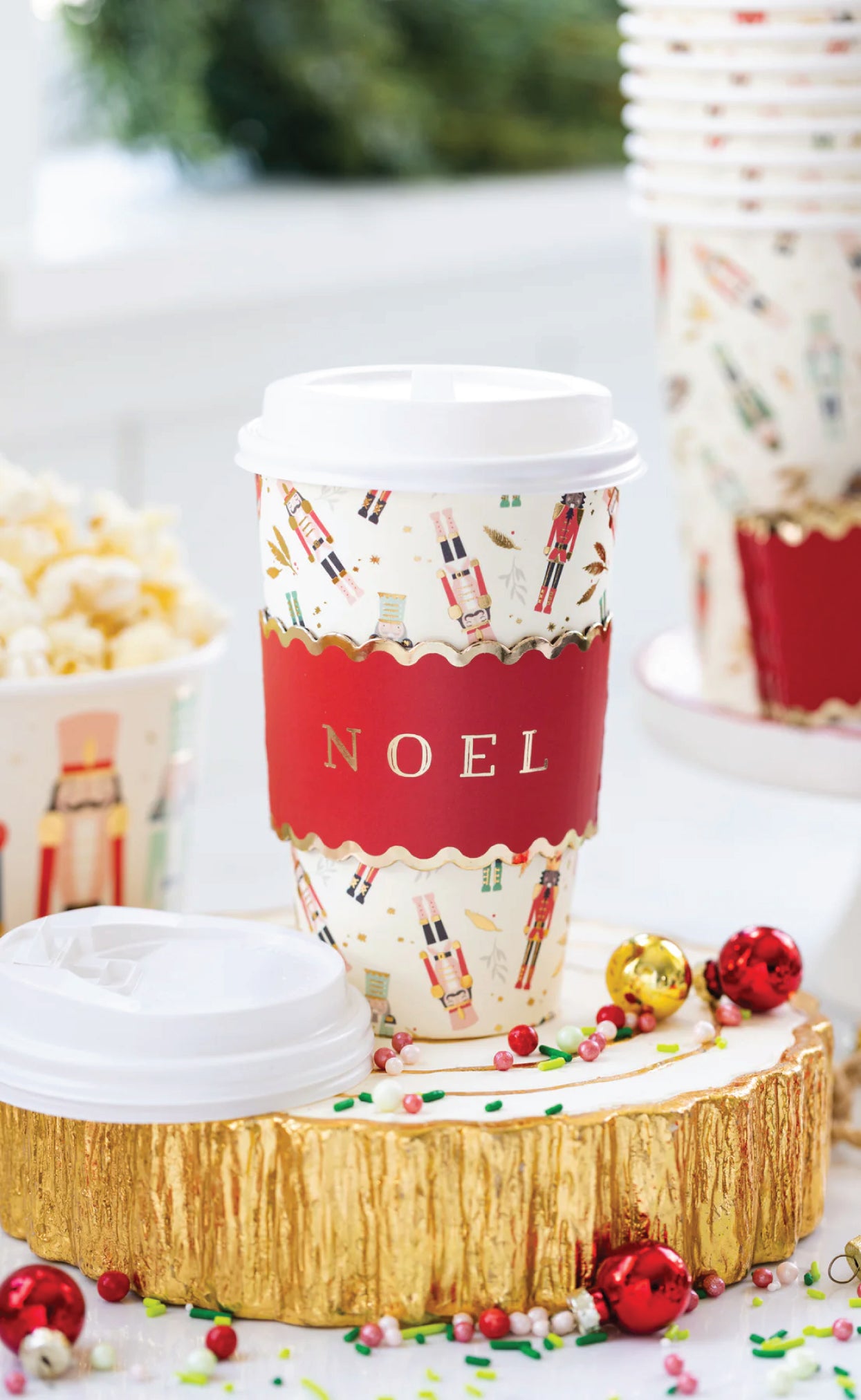 Nutcracker Soldiers Coffee Cups & Lids 8ct | The Party Darling