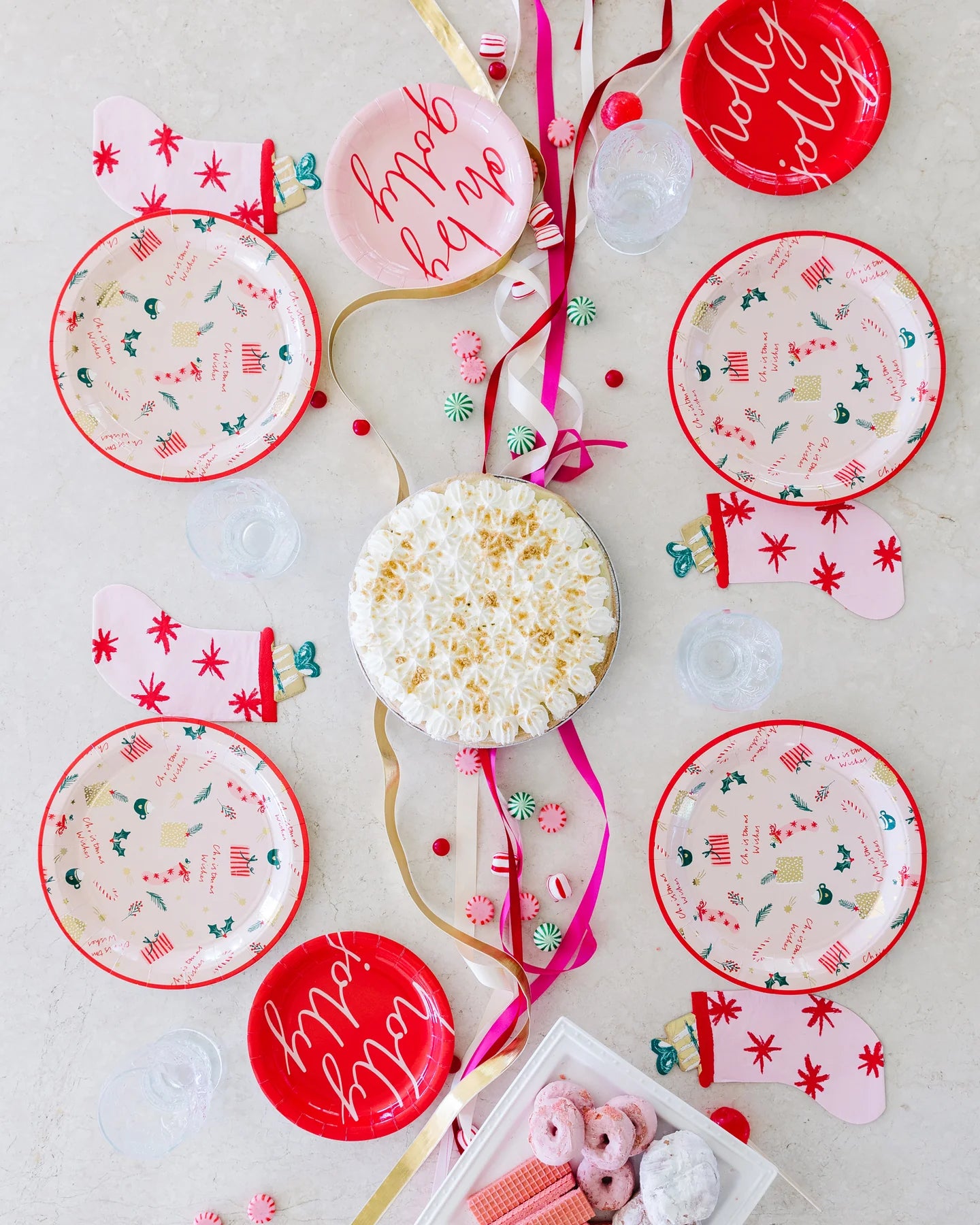 Holly Jolly Dessert Plate Set 9ct | The Party Darling