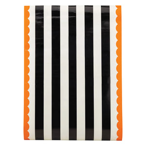 Orange & Black Striped Paper Table Runner 10ft | The Party Darling
