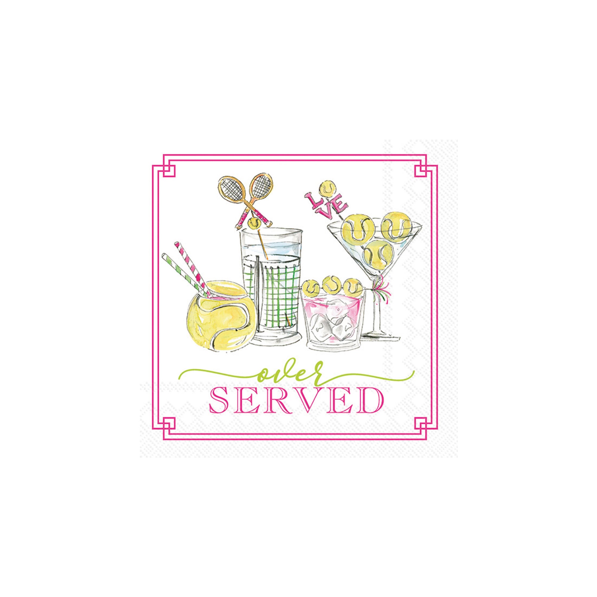 Over Served Tennis Dessert Napkins 20ct | The Party Darling