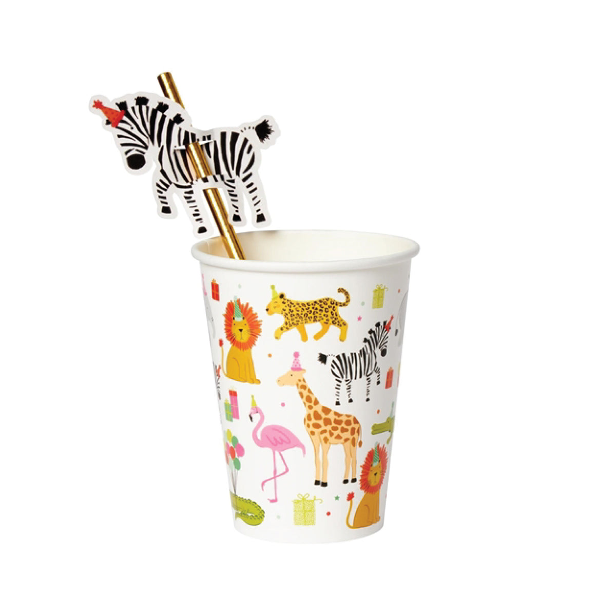 Safari Animals Theme Straw 24PCS Paper Straws Birthday Party Decorations  Supplies Paper Drinking Straw Jungle Animal Straws