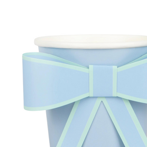 Pastel Blue Bow Paper Cups | The Party Darling