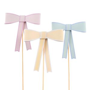 Pastel Bow Cake Toppers 3ct | The Party Darling