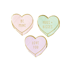 Pastel Candy Heart Dessert Napkins 18ct | The Party Darling