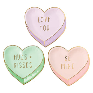 Pastel Candy Heart Lunch Plates 9ct | The Party Darling