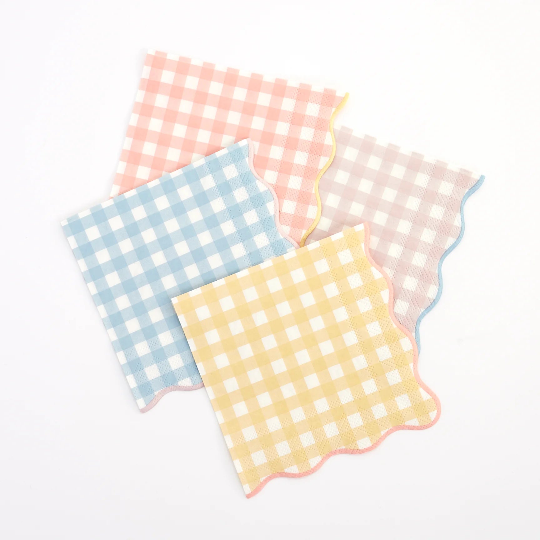 Pastel Gingham Scalloped Dessert Napkins 20ct | The Party Darling