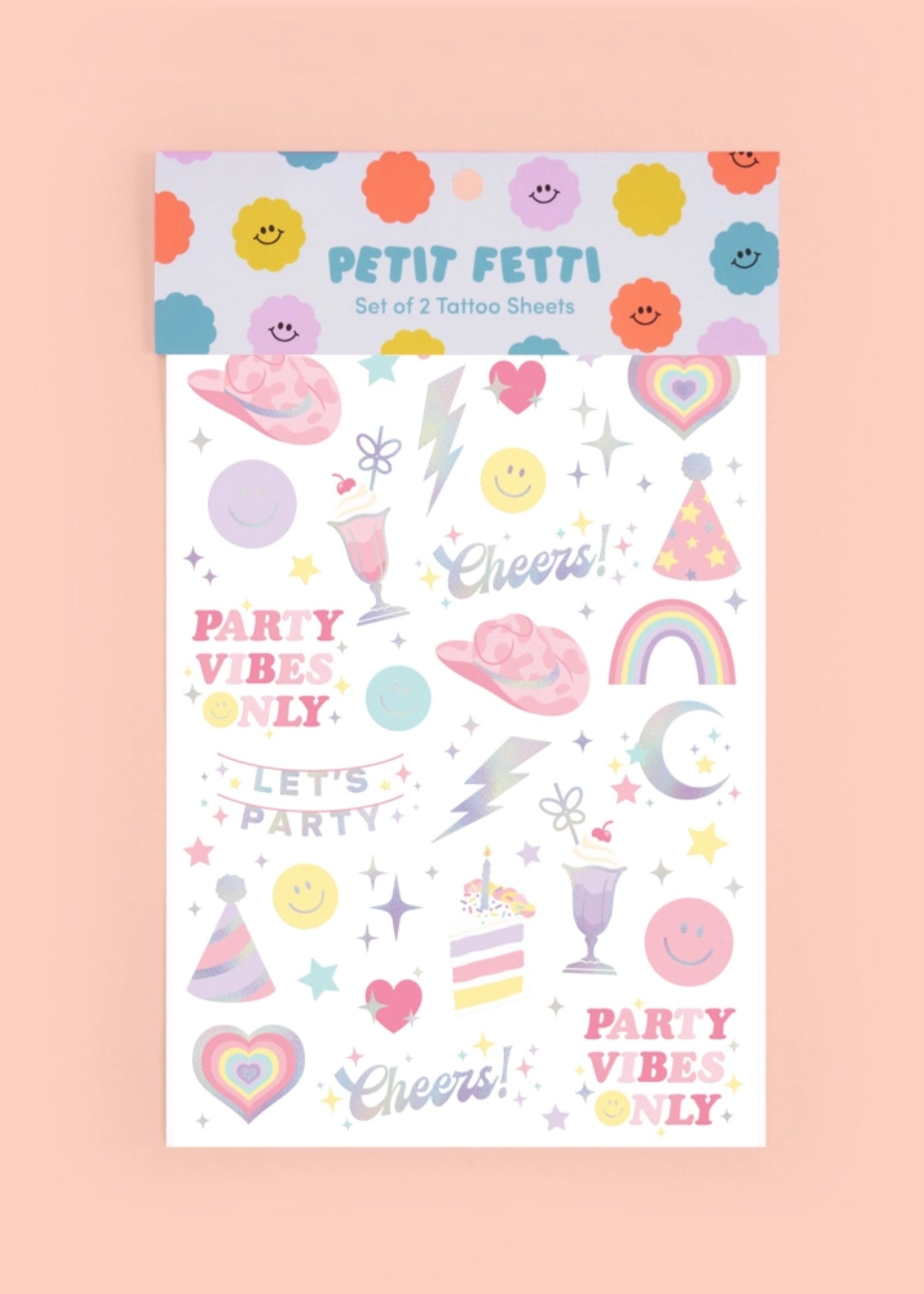 Pretty Pastel Party Temporary Tattoo Sheets 2ct | The Party Darling