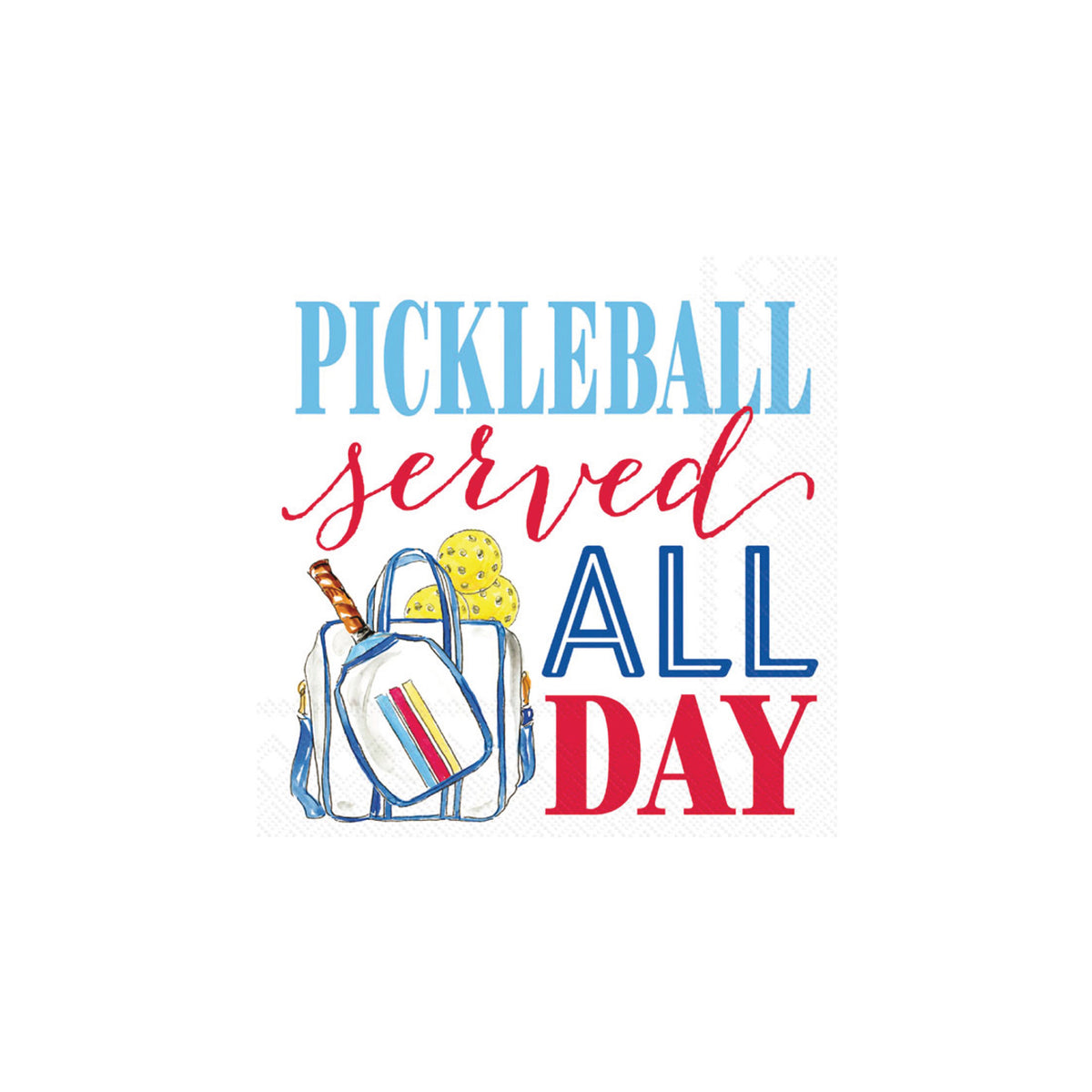 Pickleball Served All Day Dessert Napkins 20ct | The Party Darling