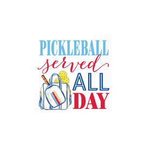 Pickleball Served All Day Dessert Napkins 20ct | The Party Darling