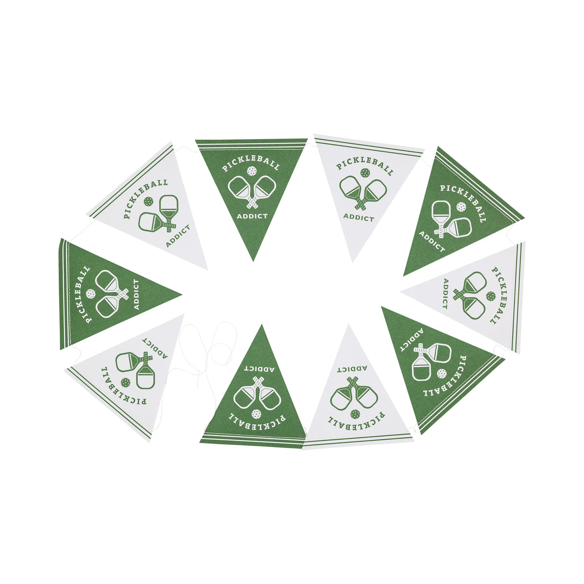 Pickleball Addict Pennant Banner Pre-stitchedon a White String