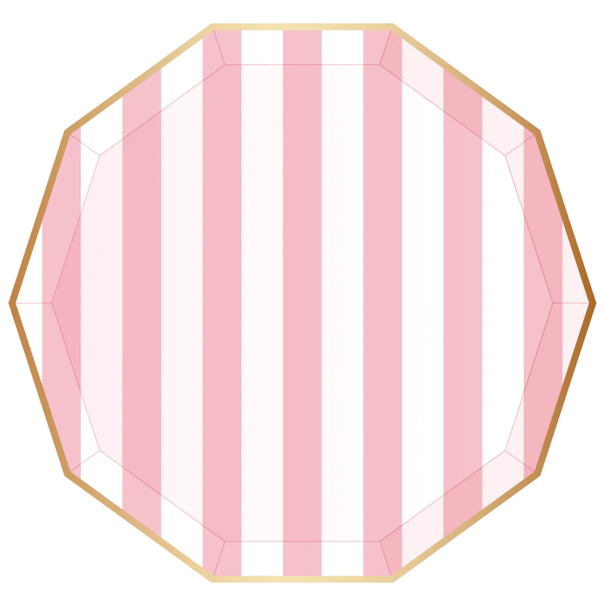 Light Pink Cabana Striped Dinner Plates 8ct | The Party Darling