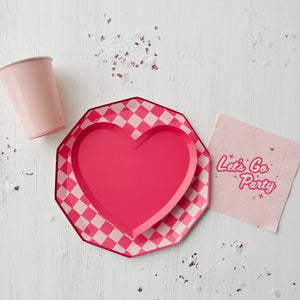 Pink Checkered Party Supplies by Bonjour Fete