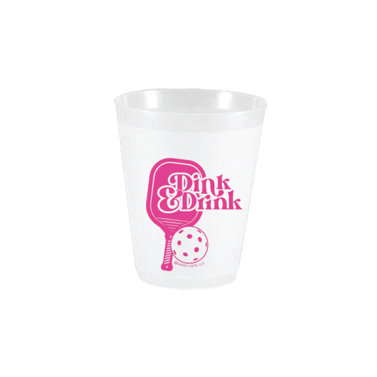 Pink Dink &amp; Drink Pickleball Frosted Plastic Cups | The Party Darling
