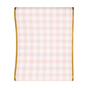 Pink Gingham Paper Table Runner 10ft | The Party Darling