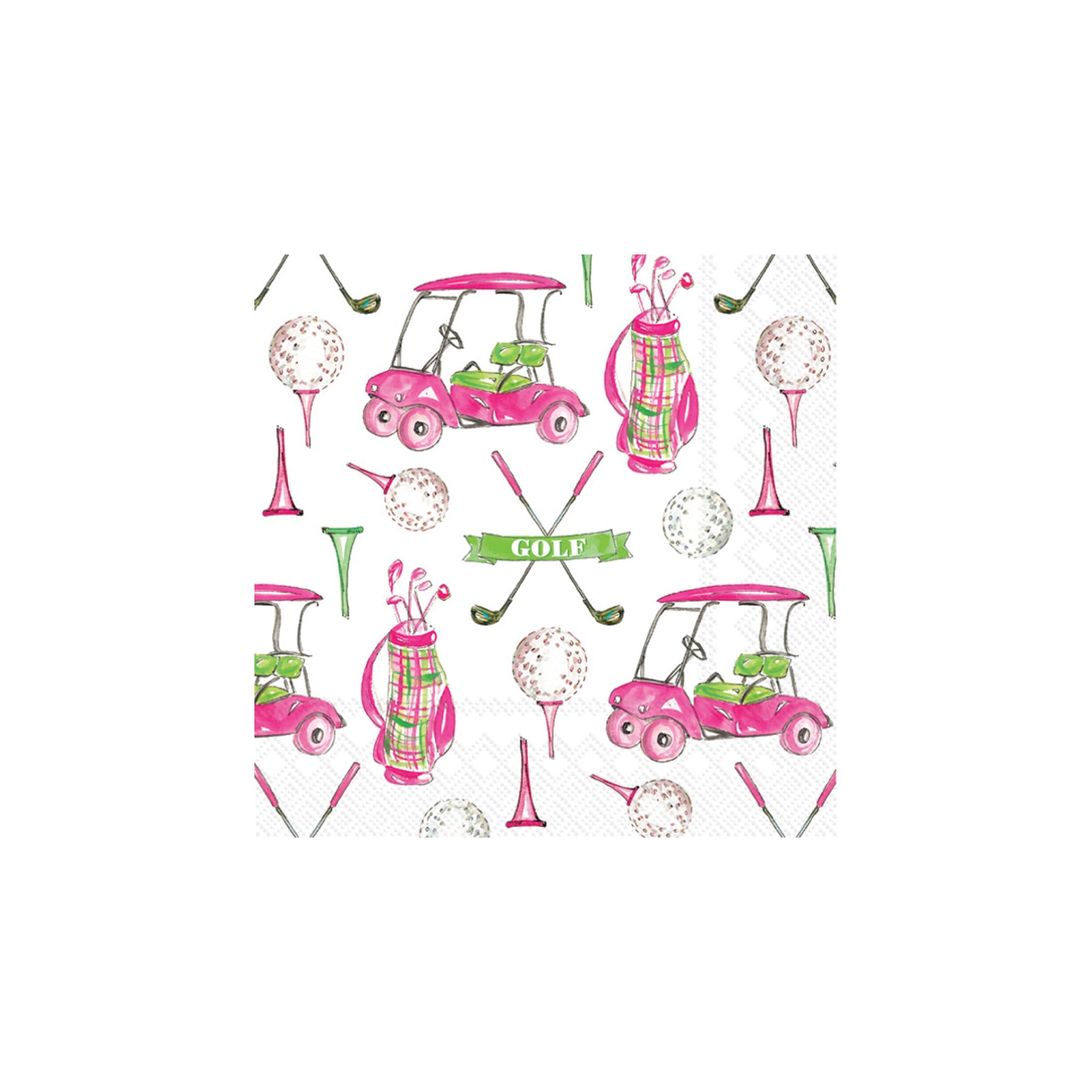 Pink Golf Gear Dessert Napkins 20ct | The Party Darling