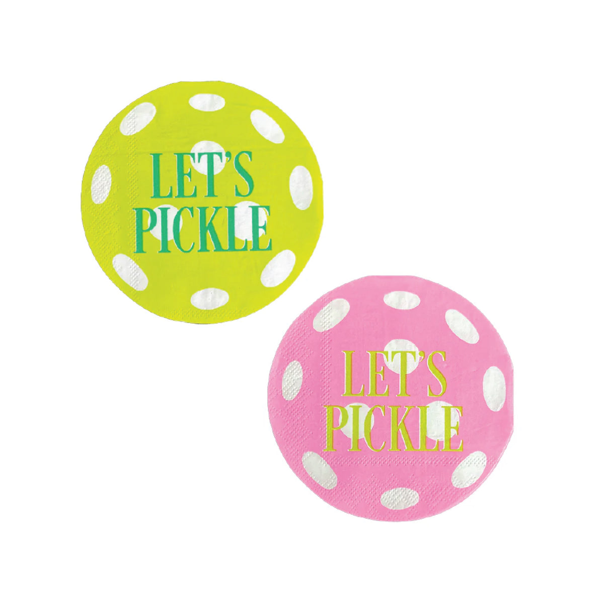 Pink &amp; Green Let&#39;s Pickle Pickleball Dessert Napkins 16ct | The Party Darling