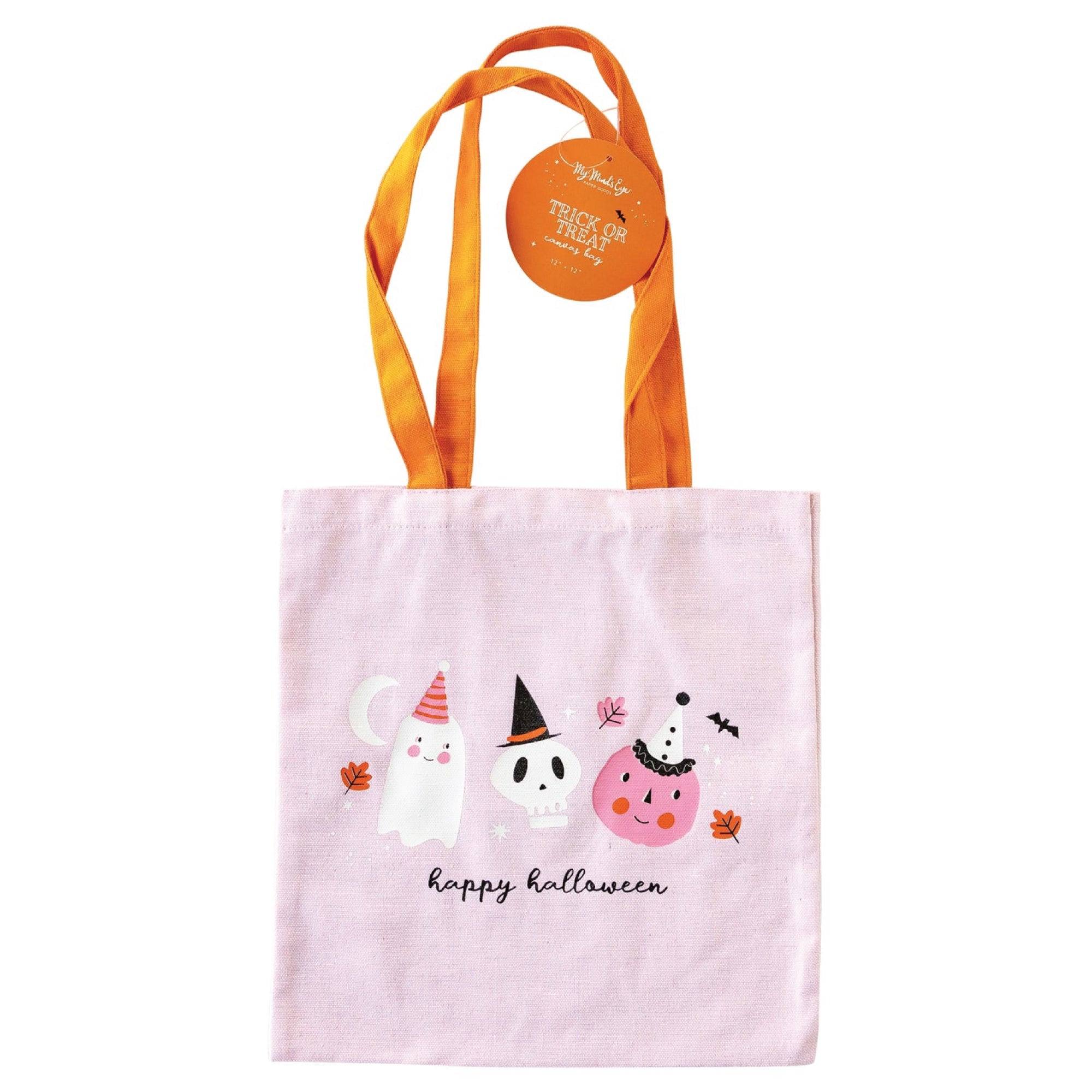 Pink Happy Halloween Canvas Tote Bag | The Party Darling
